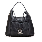 グッチ インターロッキングG ハンドバッグ 232935 ブラック レザー レディース GUCCI 【中古】